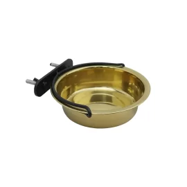 China Hanging Pet Bowl Factory Stainless Steel Dog Cage Accessories For Bird Parrot Feeding Dish